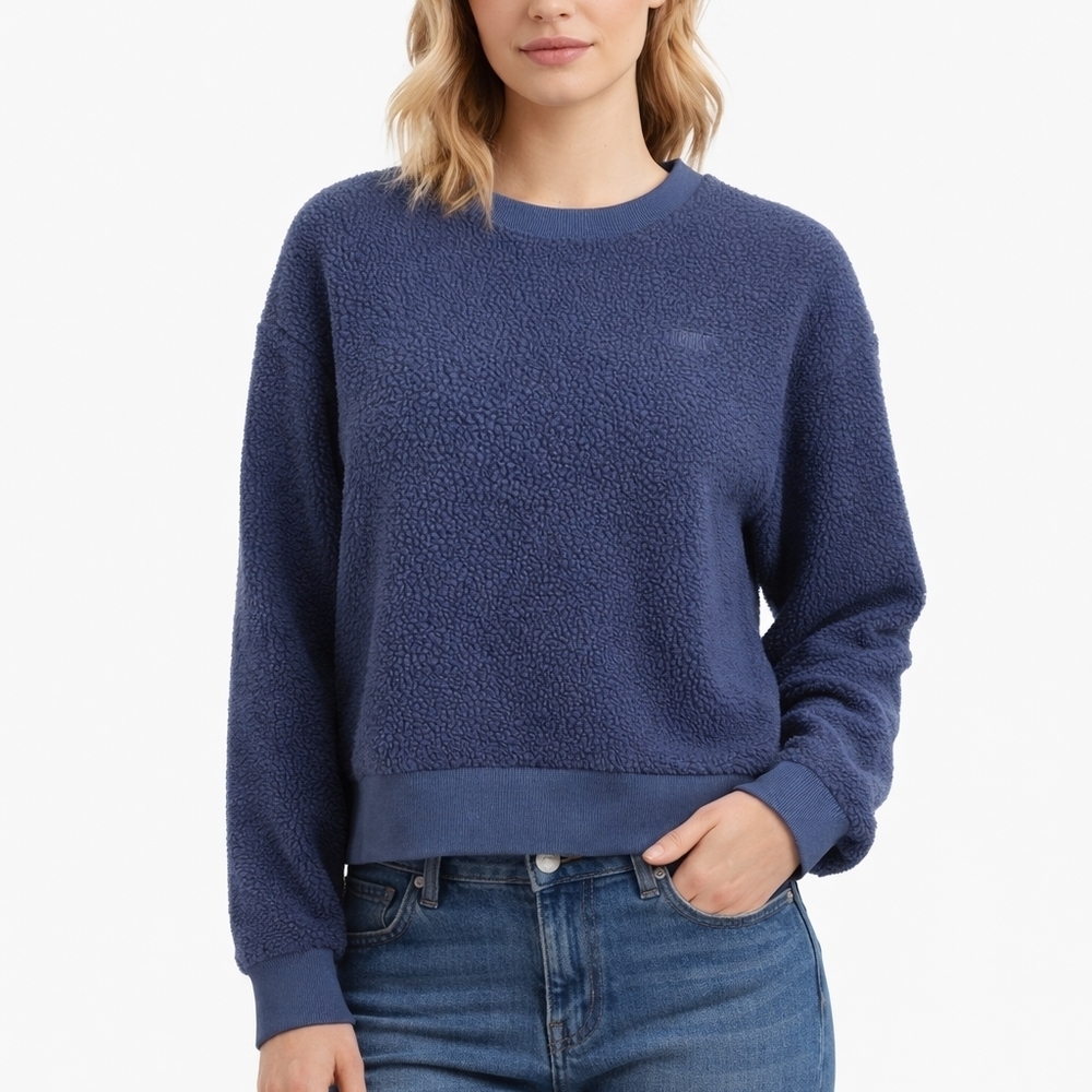 Levi's Deep Blue Textured Crew Neck Sweater